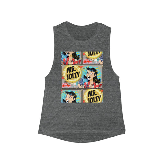 Mr. Jolty Women's Flowy Scoop Muscle Tank - Fun Party Vibe for Hoes Wit Attitude