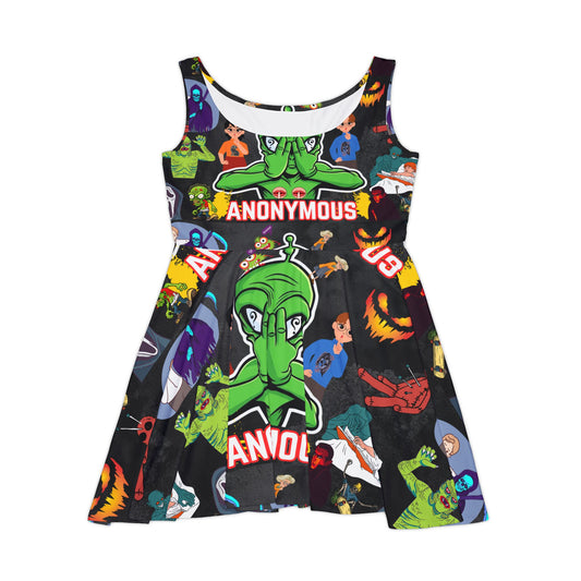 Funky Alien Skater Dress for Women Who Prefer to Remain "Anonymous" - Perfect for Music Festivals and Parties!