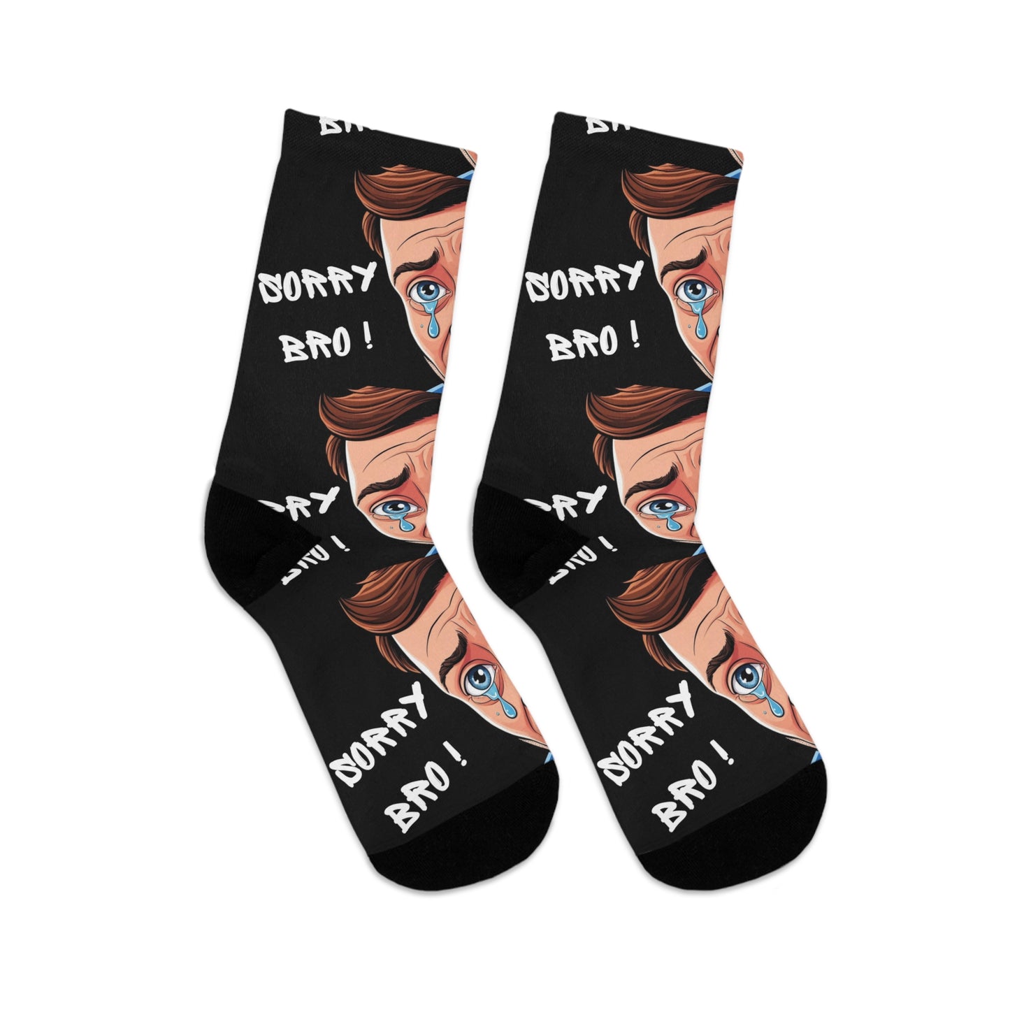 Funny Apology Socks - Recycled Poly - Tell the World "I'm Sorry, Bro!"