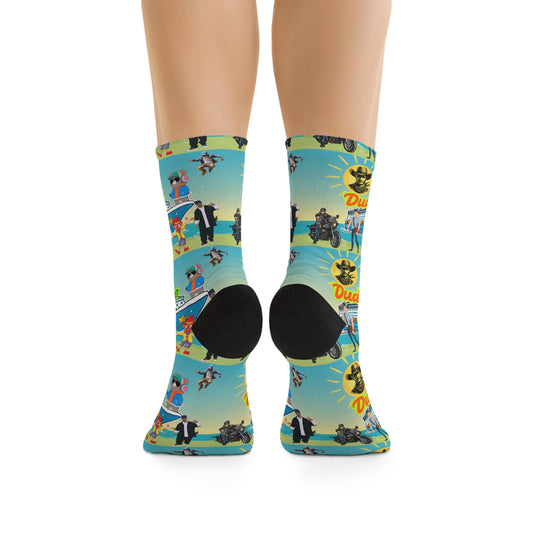 Eco-Friendly Fun Socks - Dude Cruise Design