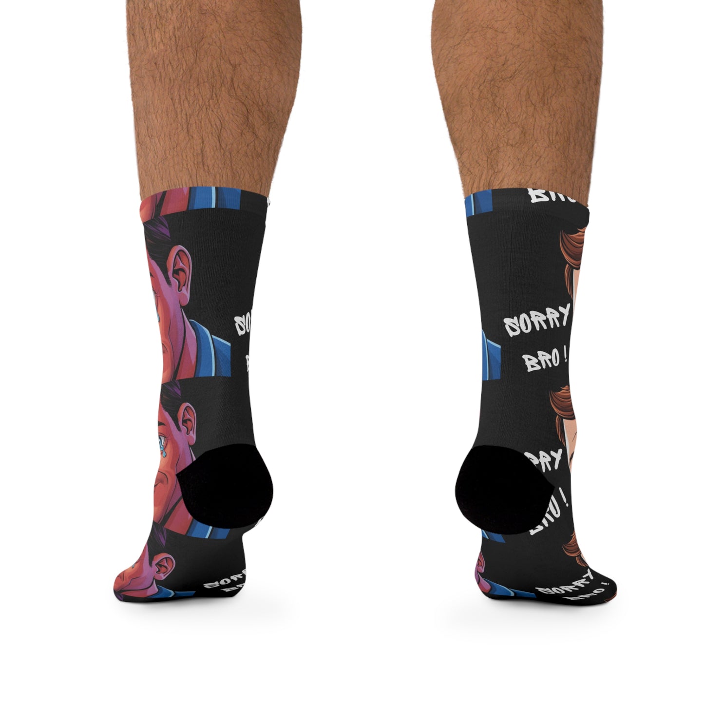 Funny Apology Socks - Recycled Poly - Tell the World "I'm Sorry, Bro!"